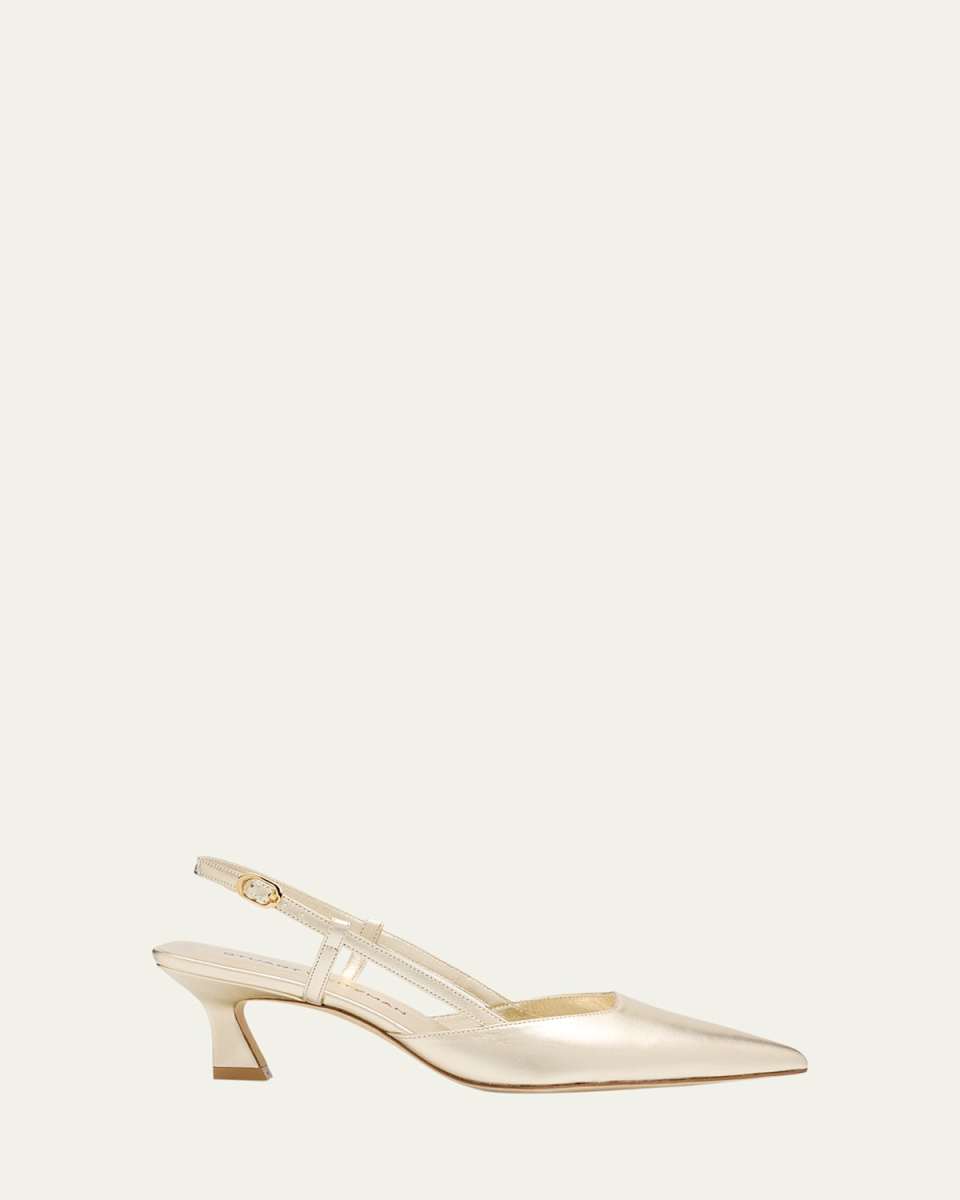 Vinnie Metallic Kitten Slingback Pumps